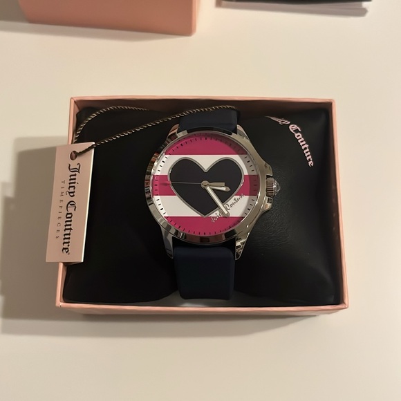 Juicy Couture Timepiece Watch Striped Navy Pink and White - Picture 2 of 7
